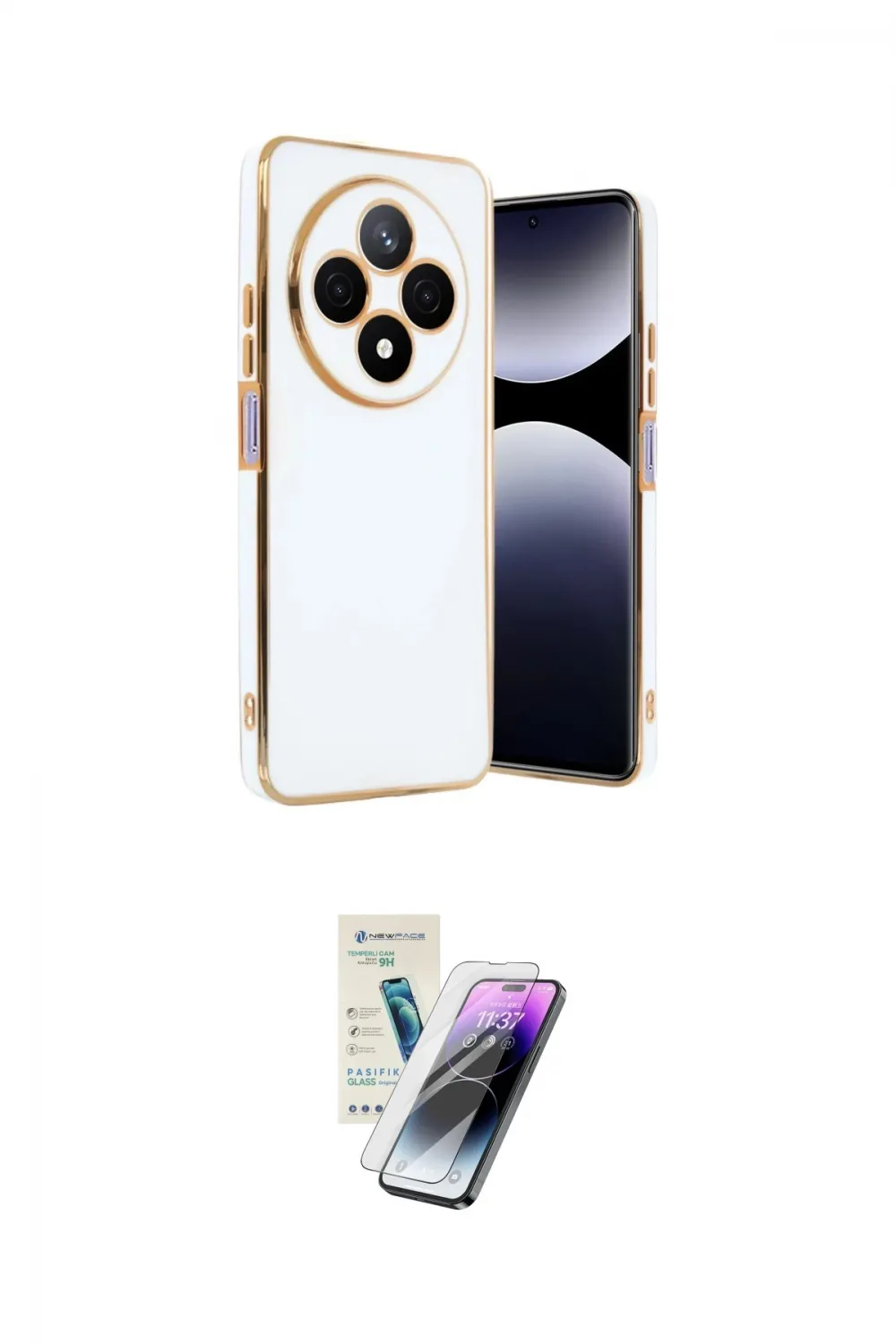 ieg™ Redmi 14C Kılıf Yankı Serisi - Şeffaf Pasifik Cam Ekran Koruyucu