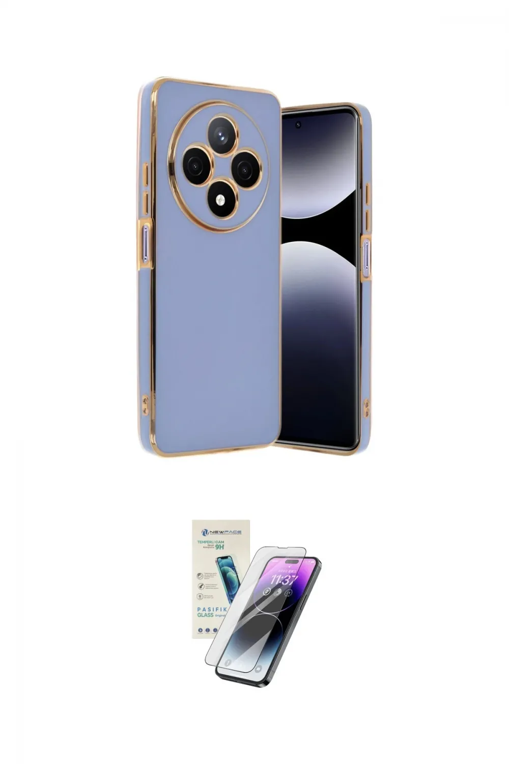 ieg™ Redmi 14C Kılıf Yankı Serisi - Şeffaf Pasifik Cam Ekran Koruyucu