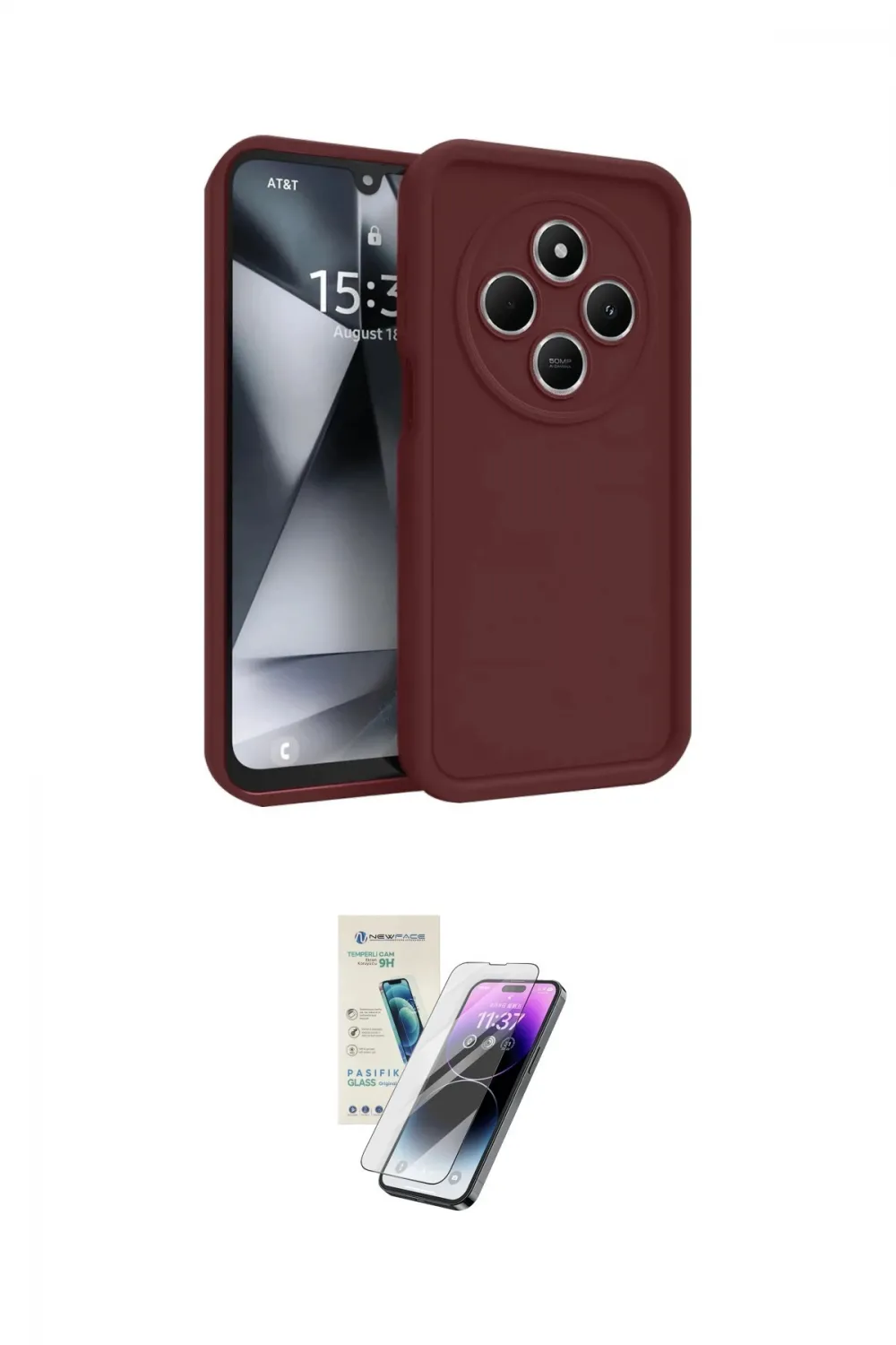 ieg™ Redmi 14C Kılıf Yankı Yansıma Özel Seri - Şeffaf Pasifik Cam Ekran Koruyucu