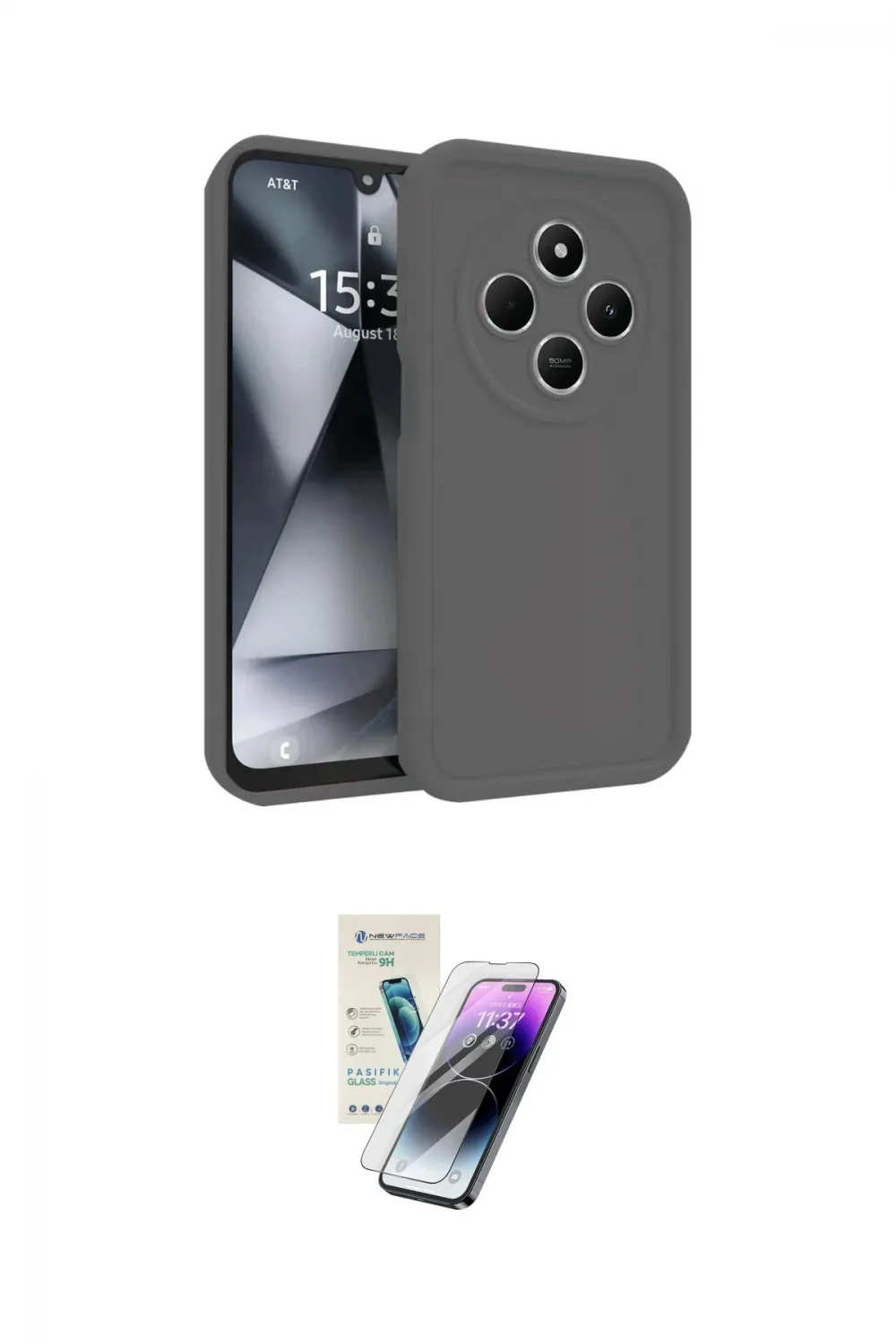 ieg™ Redmi 14C Kılıf Yankı Yansıma Özel Seri - Şeffaf Pasifik Cam Ekran Koruyucu
