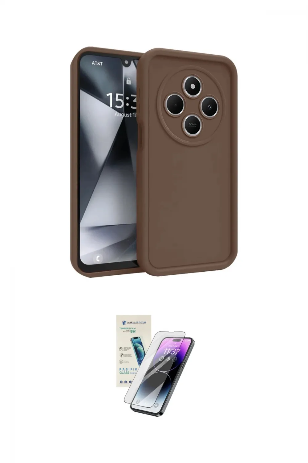 ieg™ Redmi 14C Kılıf Yankı Yansıma Özel Seri - Şeffaf Pasifik Cam Ekran Koruyucu
