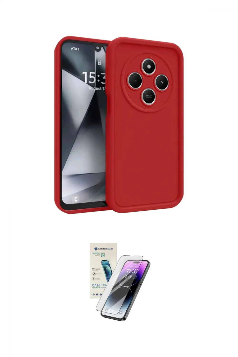 ieg™ Redmi 14C Kılıf Yankı Yansıma Özel Seri - Şeffaf Pasifik Cam Ekran Koruyucu
