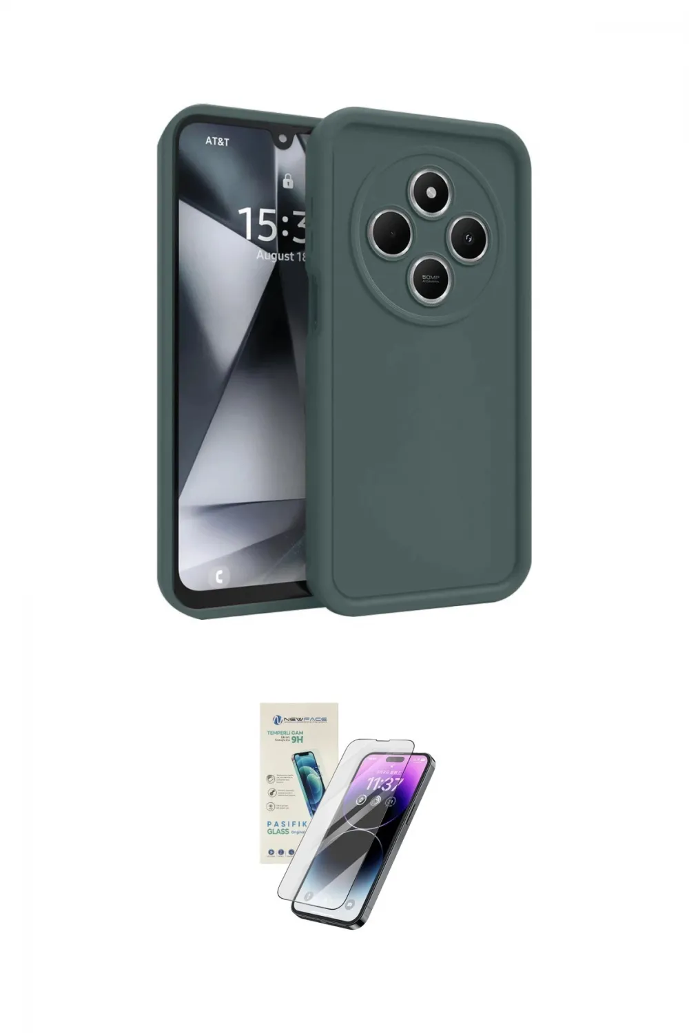 ieg™ Redmi 14C Kılıf Yankı Yansıma Özel Seri - Şeffaf Pasifik Cam Ekran Koruyucu