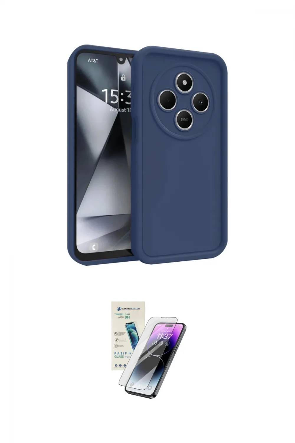 ieg™ Redmi 14C Kılıf Yankı Yansıma Özel Seri - Şeffaf Pasifik Cam Ekran Koruyucu