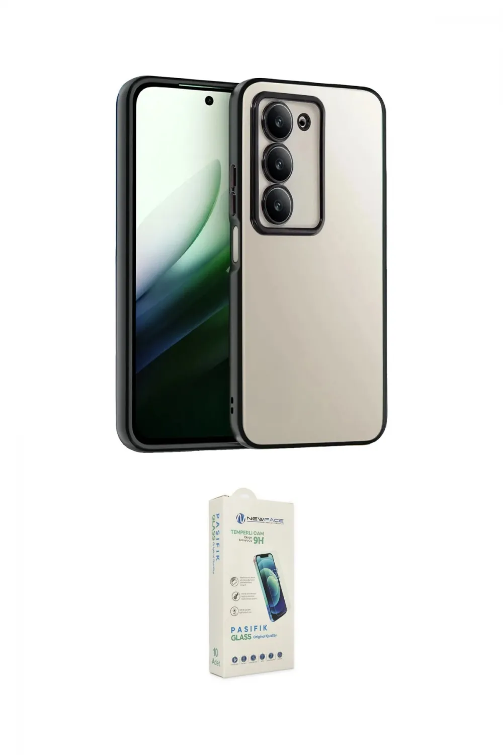 ieg™ Redmi 15 4G Kılıf Vadi Minimal - Şeffaf Pasifik Cam Ekran Koruyucu
