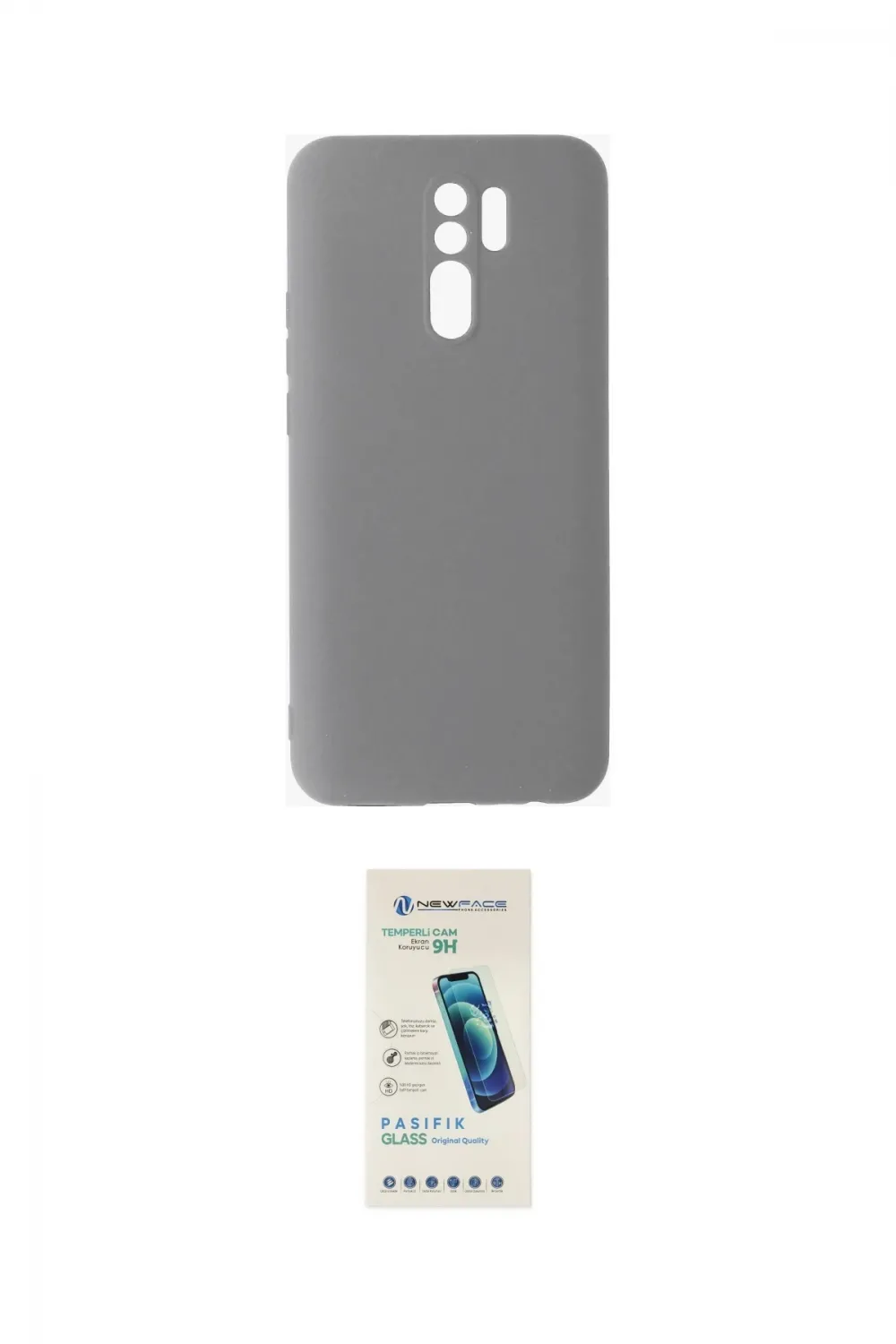 ieg™ Redmi 9 Kılıf Ahenk Serisi - Şeffaf Pasifik Cam Ekran Koruyucu