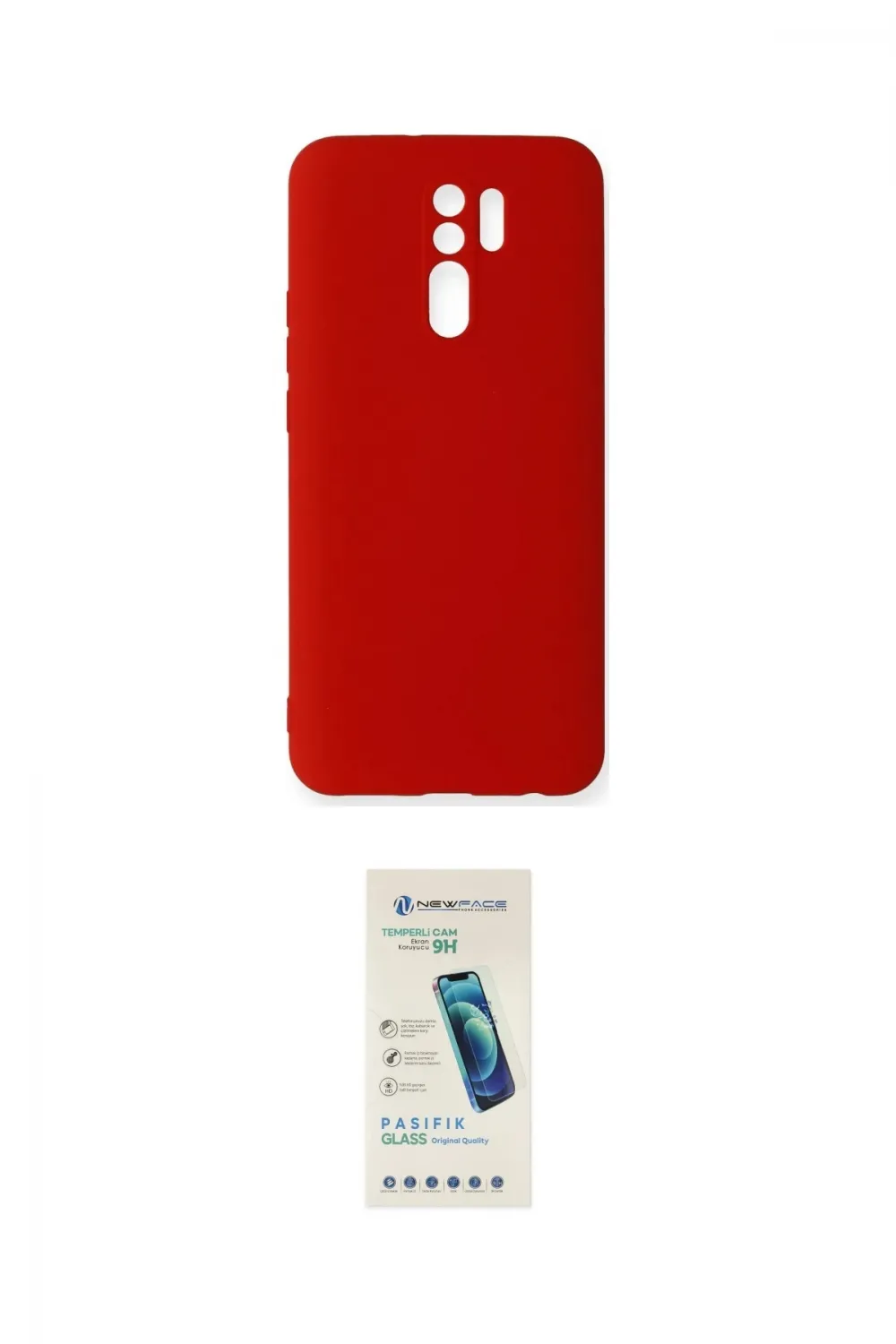 ieg™ Redmi 9 Kılıf Ahenk Serisi - Şeffaf Pasifik Cam Ekran Koruyucu