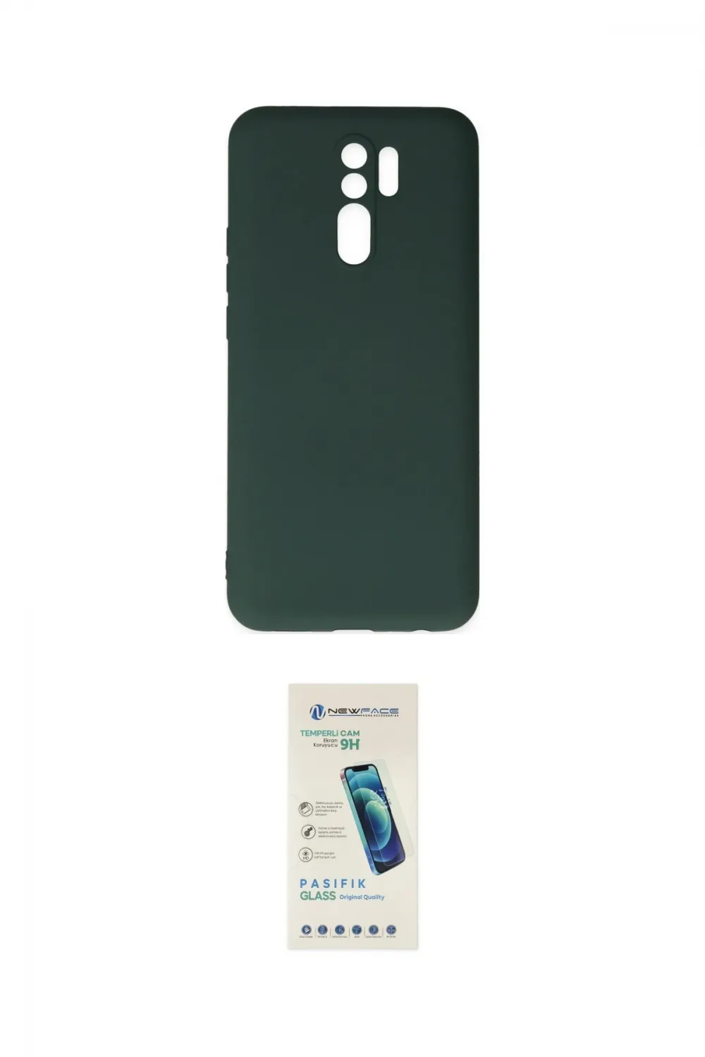 ieg™ Redmi 9 Kılıf Ahenk Serisi - Şeffaf Pasifik Cam Ekran Koruyucu