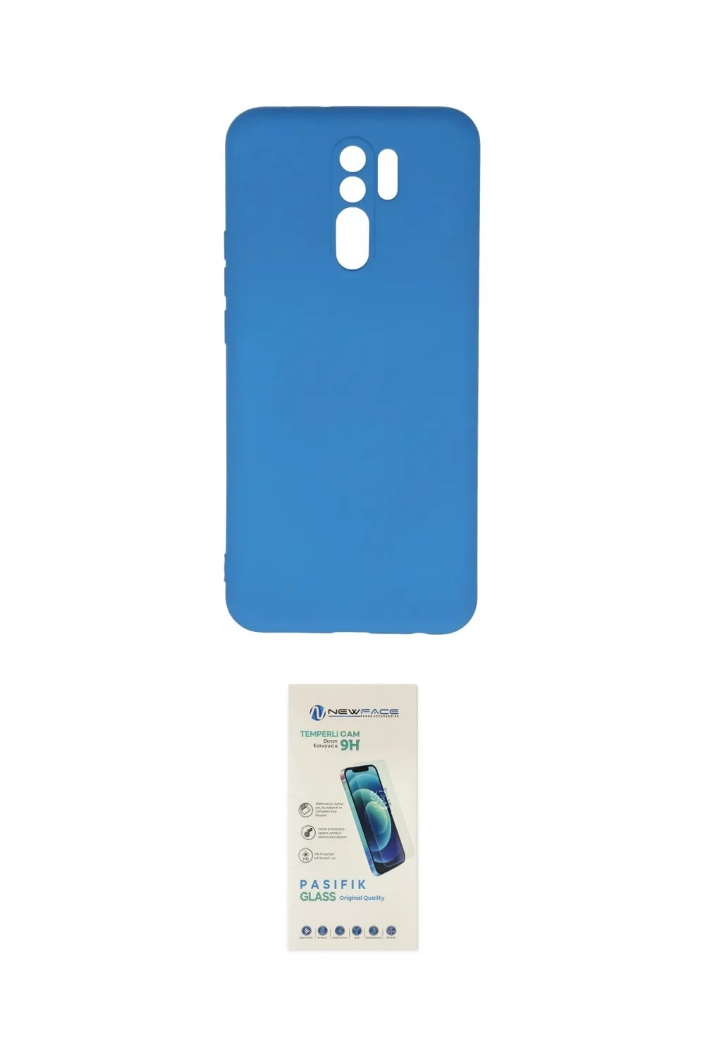 ieg™ Redmi 9 Kılıf Ahenk Serisi - Şeffaf Pasifik Cam Ekran Koruyucu