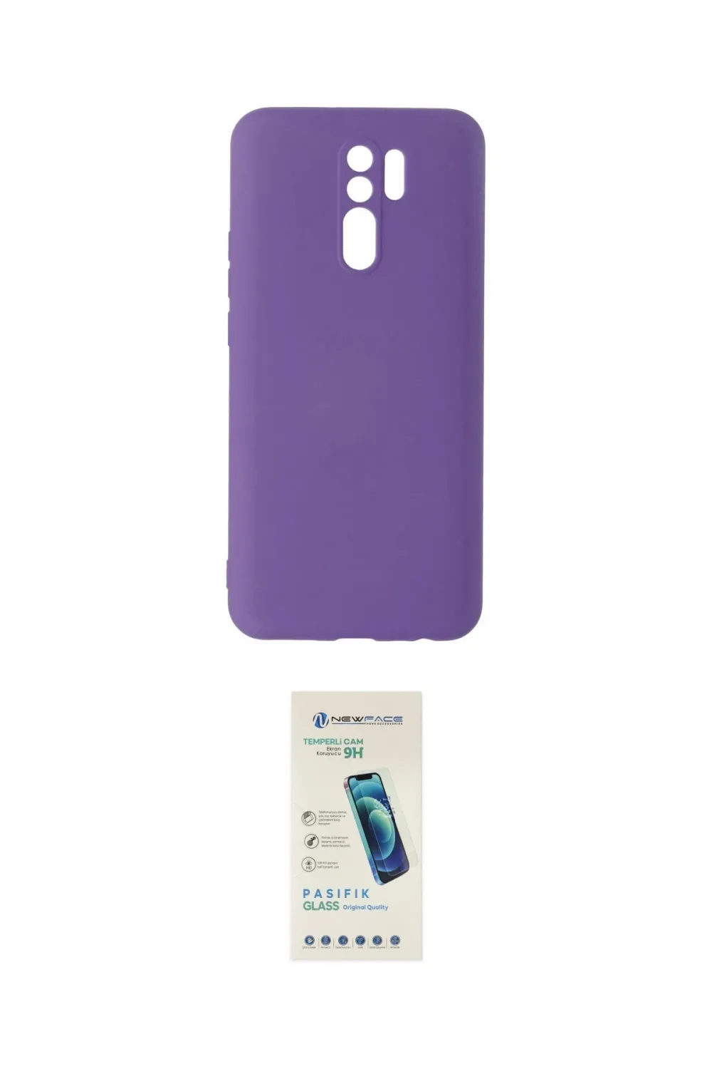 ieg™ Redmi 9 Kılıf Ahenk Serisi - Şeffaf Pasifik Cam Ekran Koruyucu
