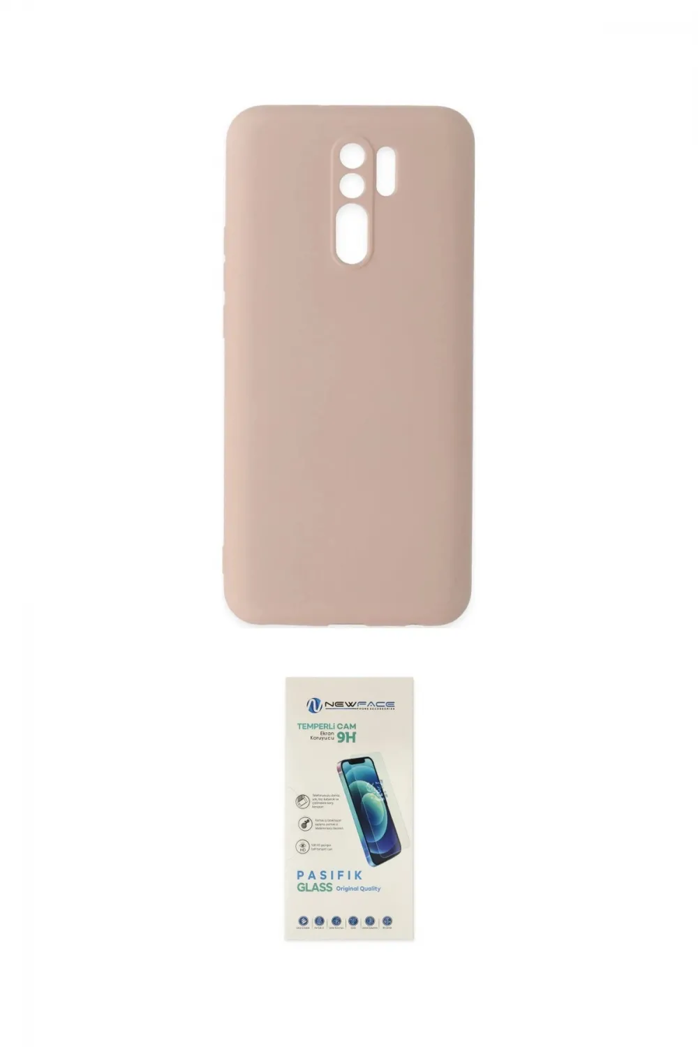 ieg™ Redmi 9 Kılıf Ahenk Serisi - Şeffaf Pasifik Cam Ekran Koruyucu