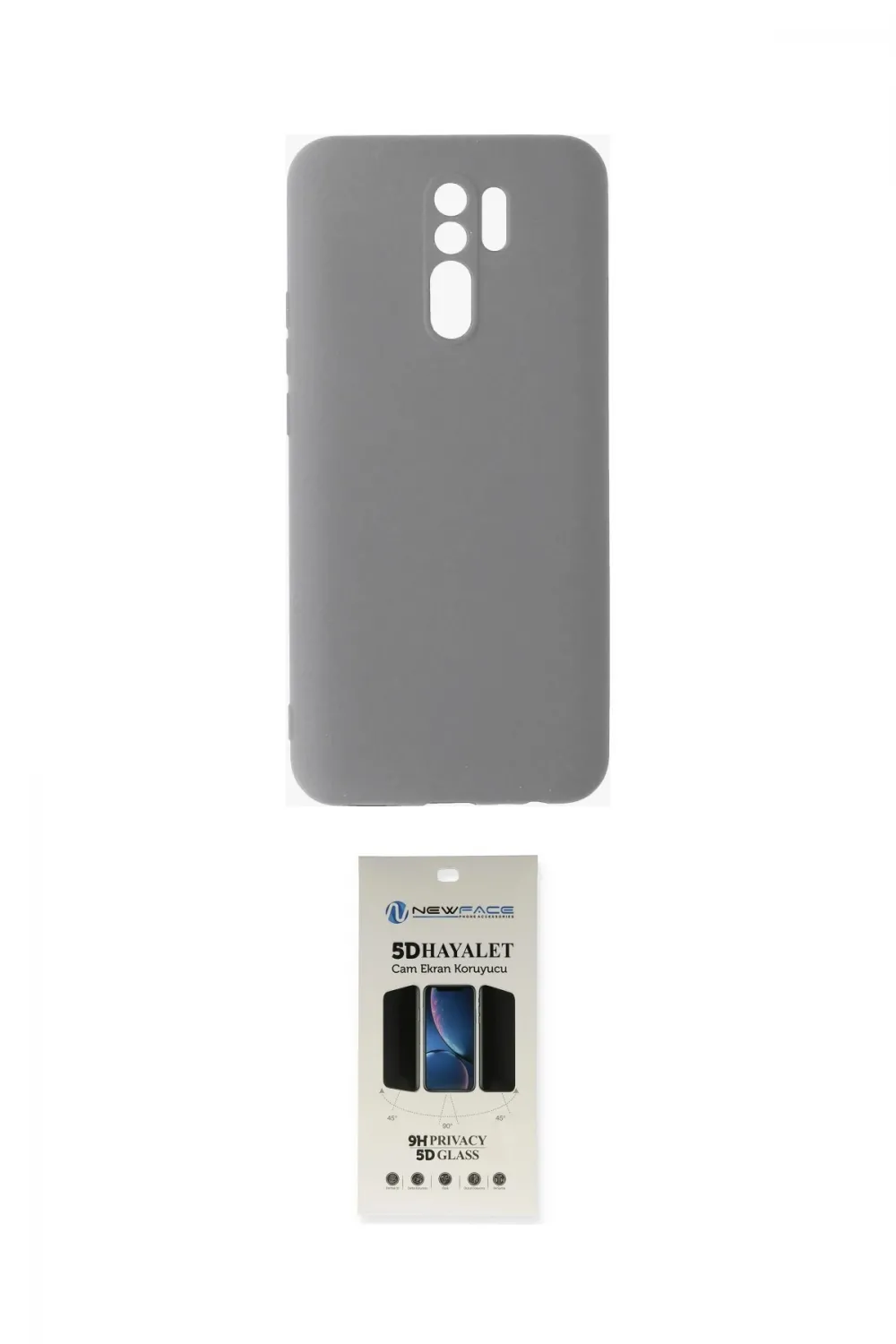 ieg™ Redmi 9 Kılıf Ahenk Serisi - Siyah 5D Hayalet Cam Ekran Koruyucu