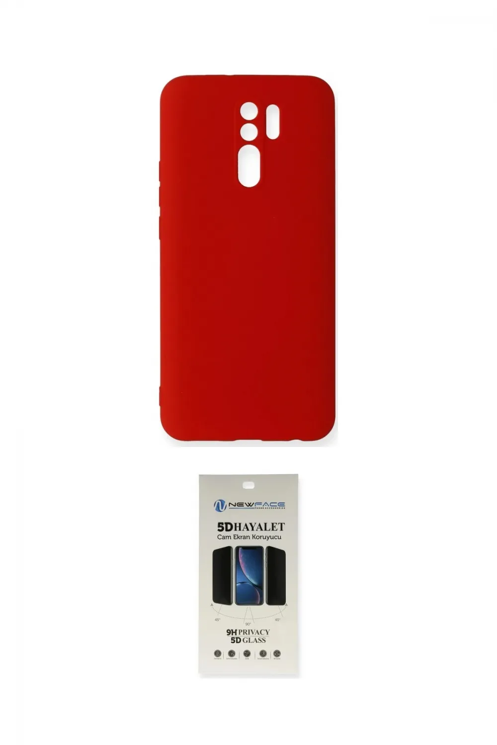 ieg™ Redmi 9 Kılıf Ahenk Serisi - Siyah 5D Hayalet Cam Ekran Koruyucu