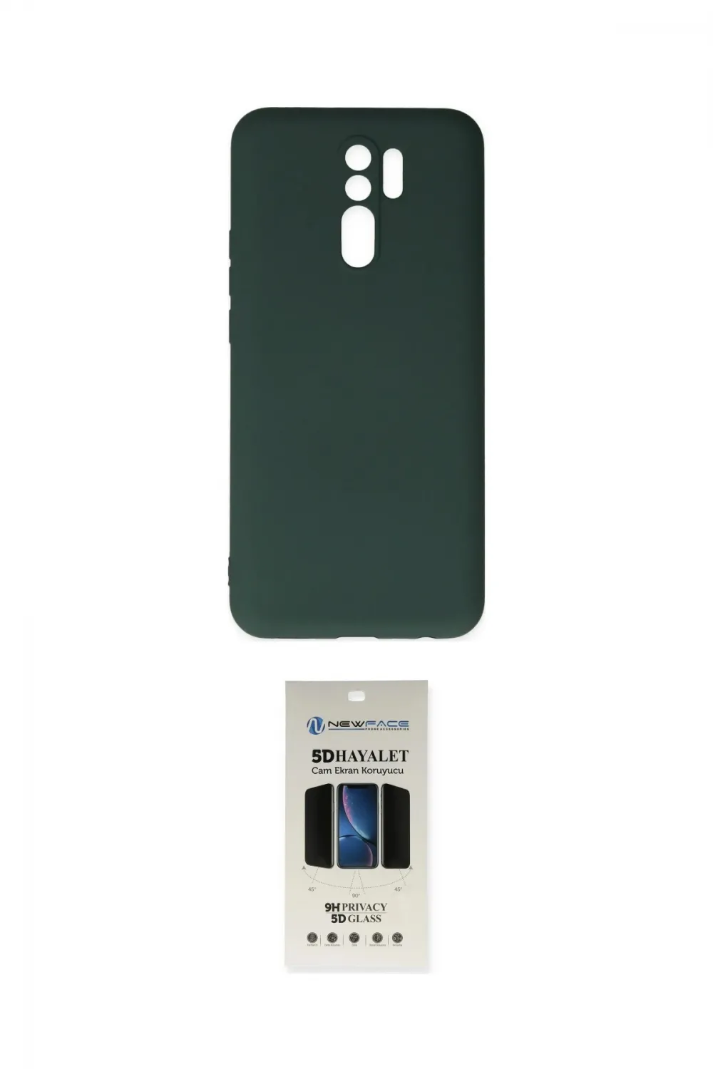 ieg™ Redmi 9 Kılıf Ahenk Serisi - Siyah 5D Hayalet Cam Ekran Koruyucu