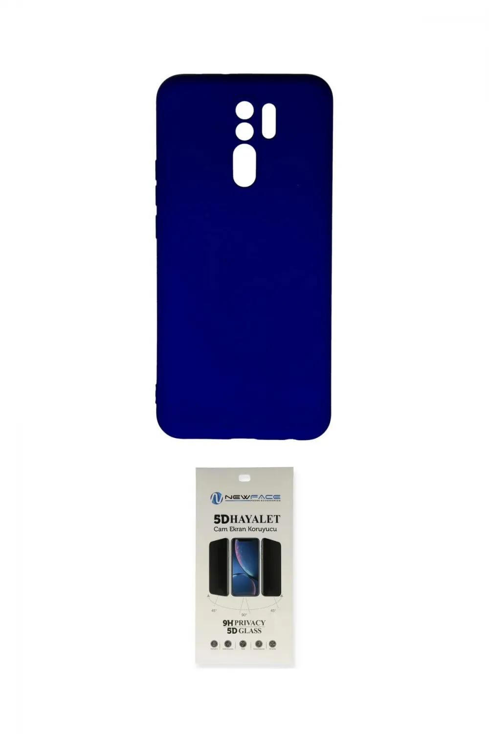 ieg™ Redmi 9 Kılıf Ahenk Serisi - Siyah 5D Hayalet Cam Ekran Koruyucu