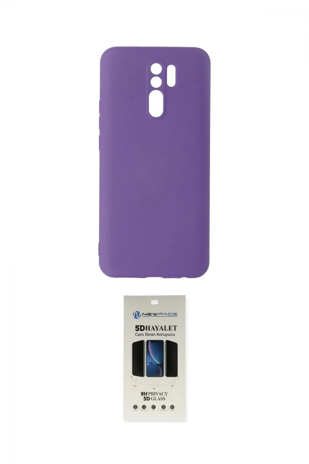 ieg™ Redmi 9 Kılıf Ahenk Serisi - Siyah 5D Hayalet Cam Ekran Koruyucu