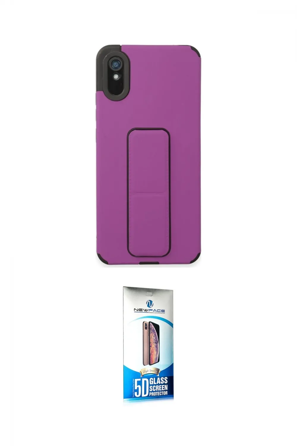 ieg™ Redmi 9A Kılıf Çekirdek Yansıma - Siyah 5D Eko Cam Ekran Koruyucu