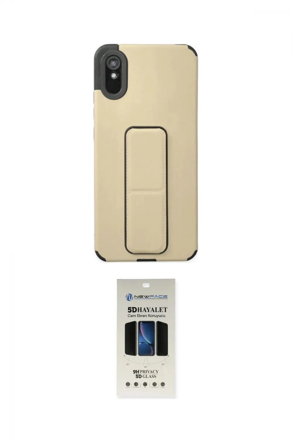 ieg™ Redmi 9A Kılıf Çekirdek Yansıma - Siyah 5D Hayalet Cam Ekran Koruyucu