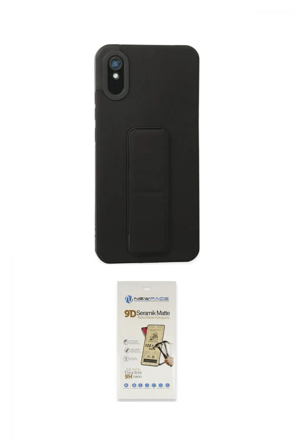 ieg™ Redmi 9A Kılıf Çekirdek Yansıma - Siyah Mat Seramik Nano Ekran Koruyucu