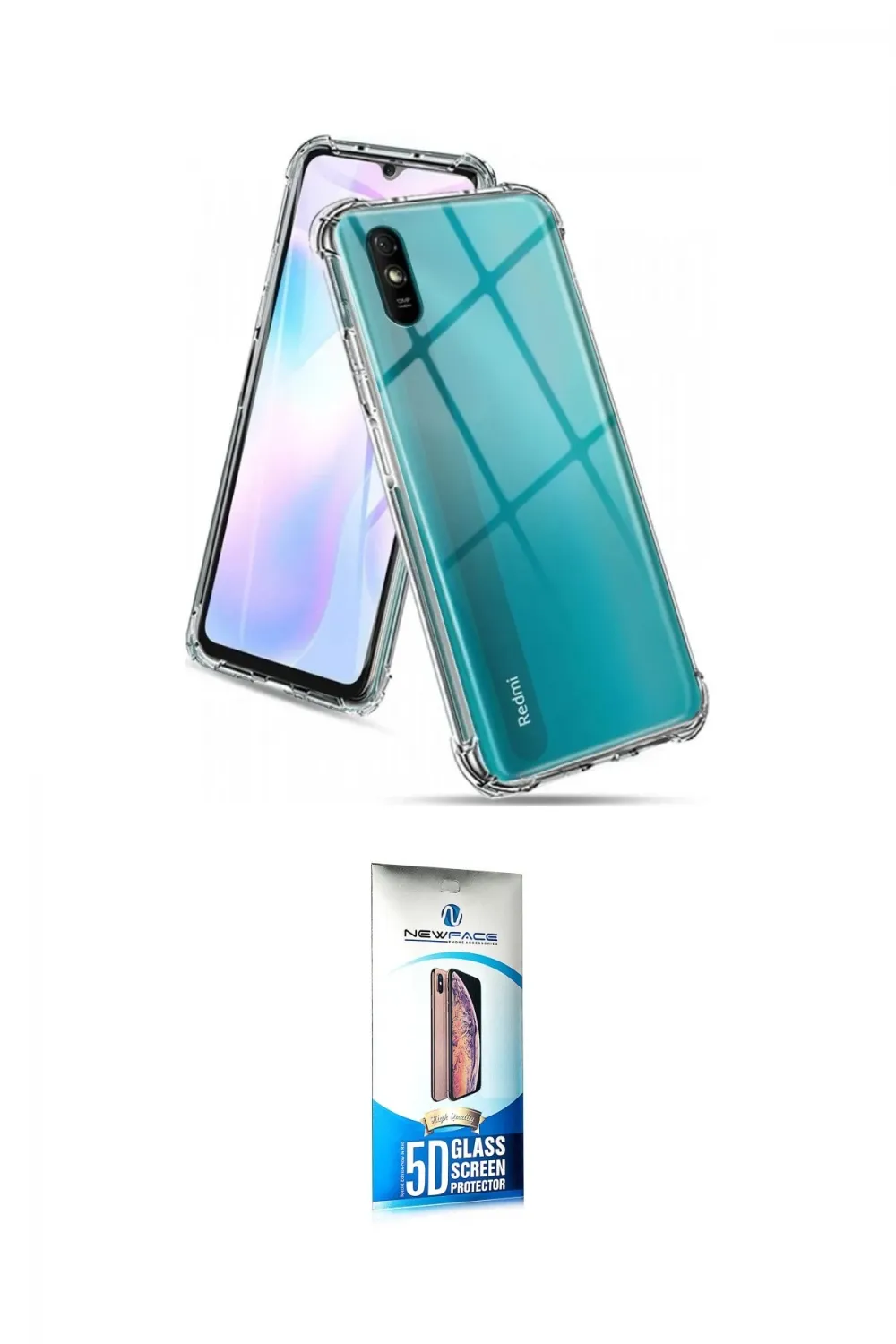 ieg™ Redmi 9A Kılıf İz Form Prime - Siyah 5D Eko Cam Ekran Koruyucu