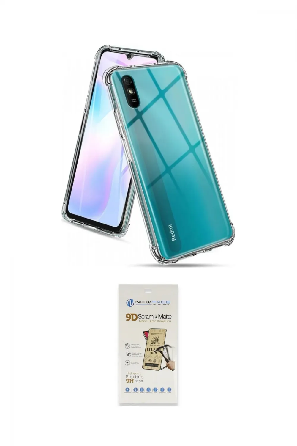 ieg™ Redmi 9A Kılıf İz Form Prime - Siyah Mat Seramik Nano Ekran Koruyucu