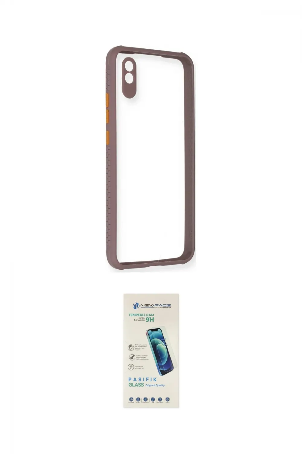 ieg™ Redmi 9A Kılıf Nova Asil Özel Seri - Şeffaf Pasifik Cam Ekran Koruyucu