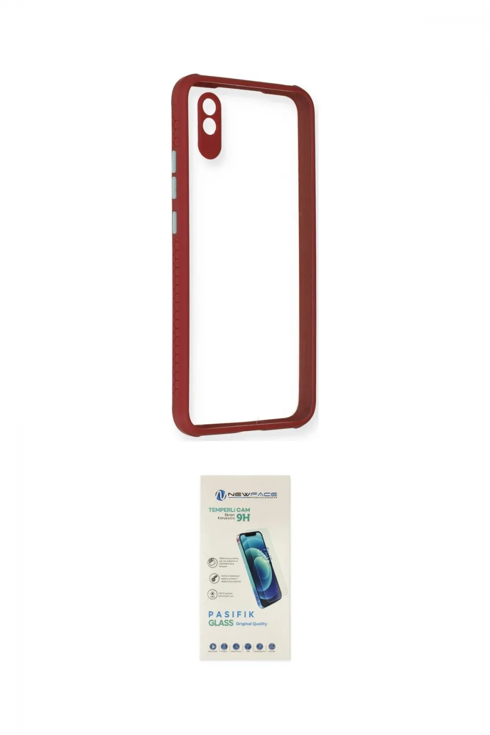 ieg™ Redmi 9A Kılıf Nova Asil Özel Seri - Şeffaf Pasifik Cam Ekran Koruyucu