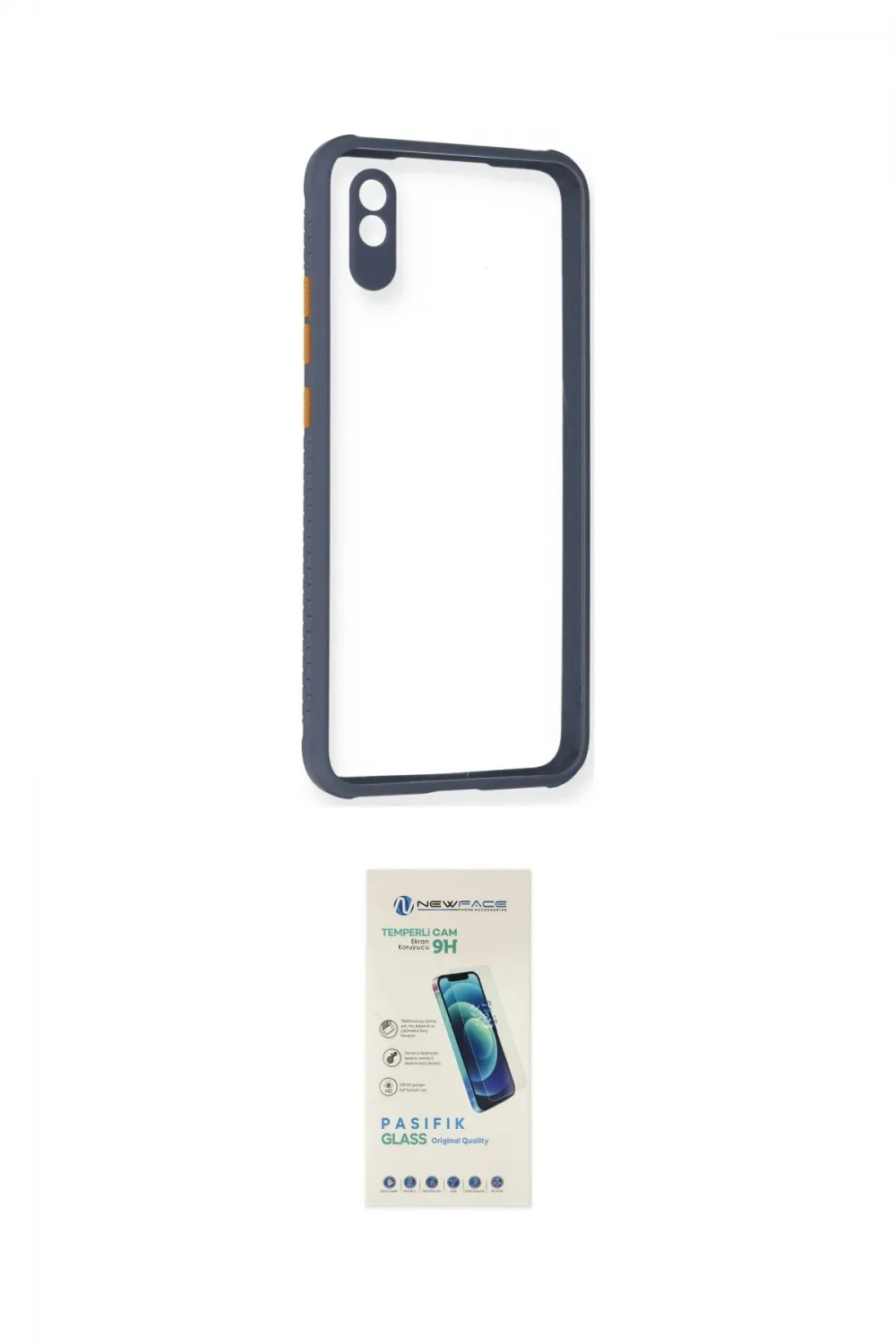 ieg™ Redmi 9A Kılıf Nova Asil Özel Seri - Şeffaf Pasifik Cam Ekran Koruyucu
