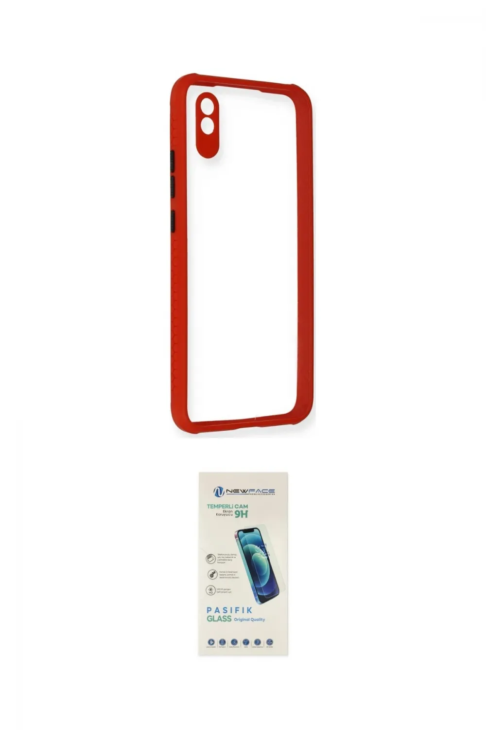ieg™ Redmi 9A Kılıf Nova Asil Özel Seri - Şeffaf Pasifik Cam Ekran Koruyucu