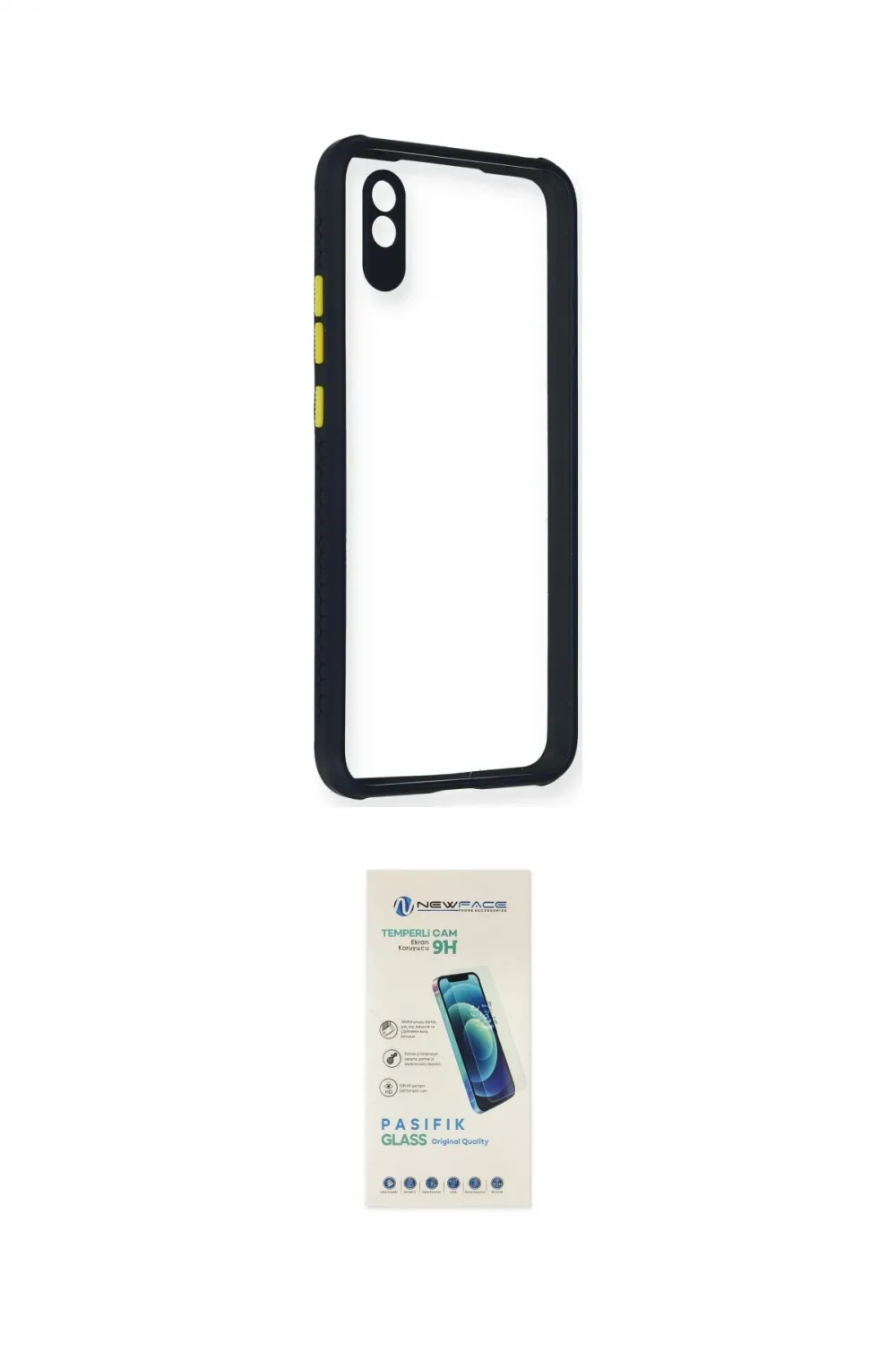 ieg™ Redmi 9A Kılıf Nova Asil Özel Seri - Şeffaf Pasifik Cam Ekran Koruyucu
