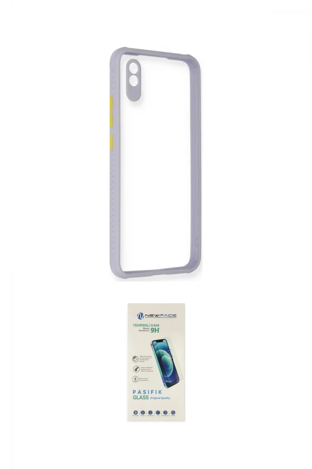 ieg™ Redmi 9A Kılıf Nova Asil Özel Seri - Şeffaf Pasifik Cam Ekran Koruyucu