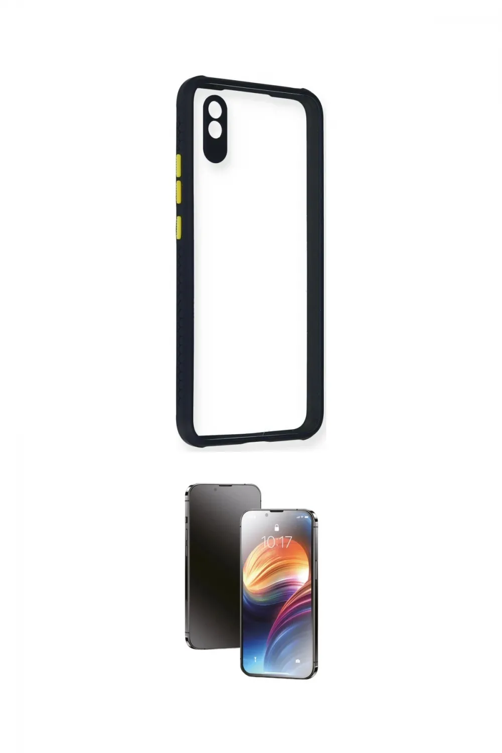 ieg™ Redmi 9A Kılıf Nova Asil Özel Seri - Siyah 3D Antistatik Mat Seramik Nano Ekran Koruyucu