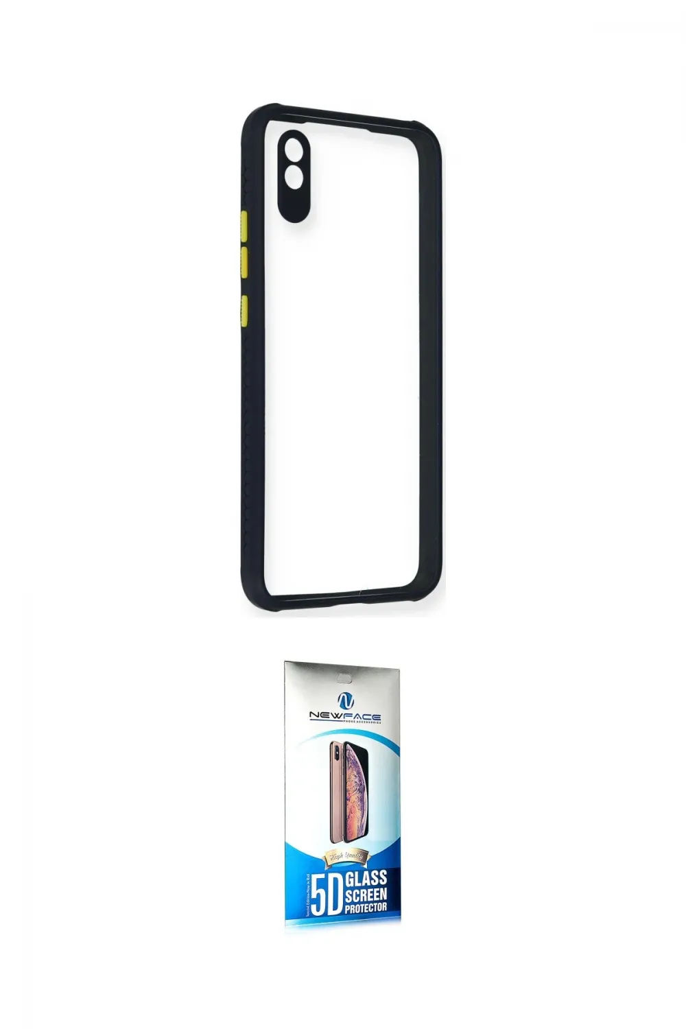 ieg™ Redmi 9A Kılıf Nova Asil Özel Seri - Siyah 5D Eko Cam Ekran Koruyucu