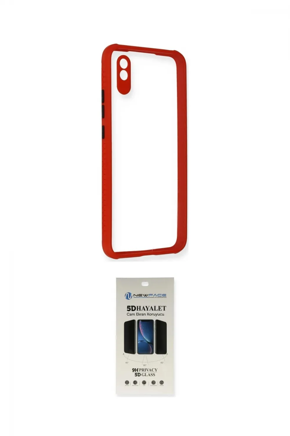 ieg™ Redmi 9A Kılıf Nova Asil Özel Seri - Siyah 5D Hayalet Cam Ekran Koruyucu