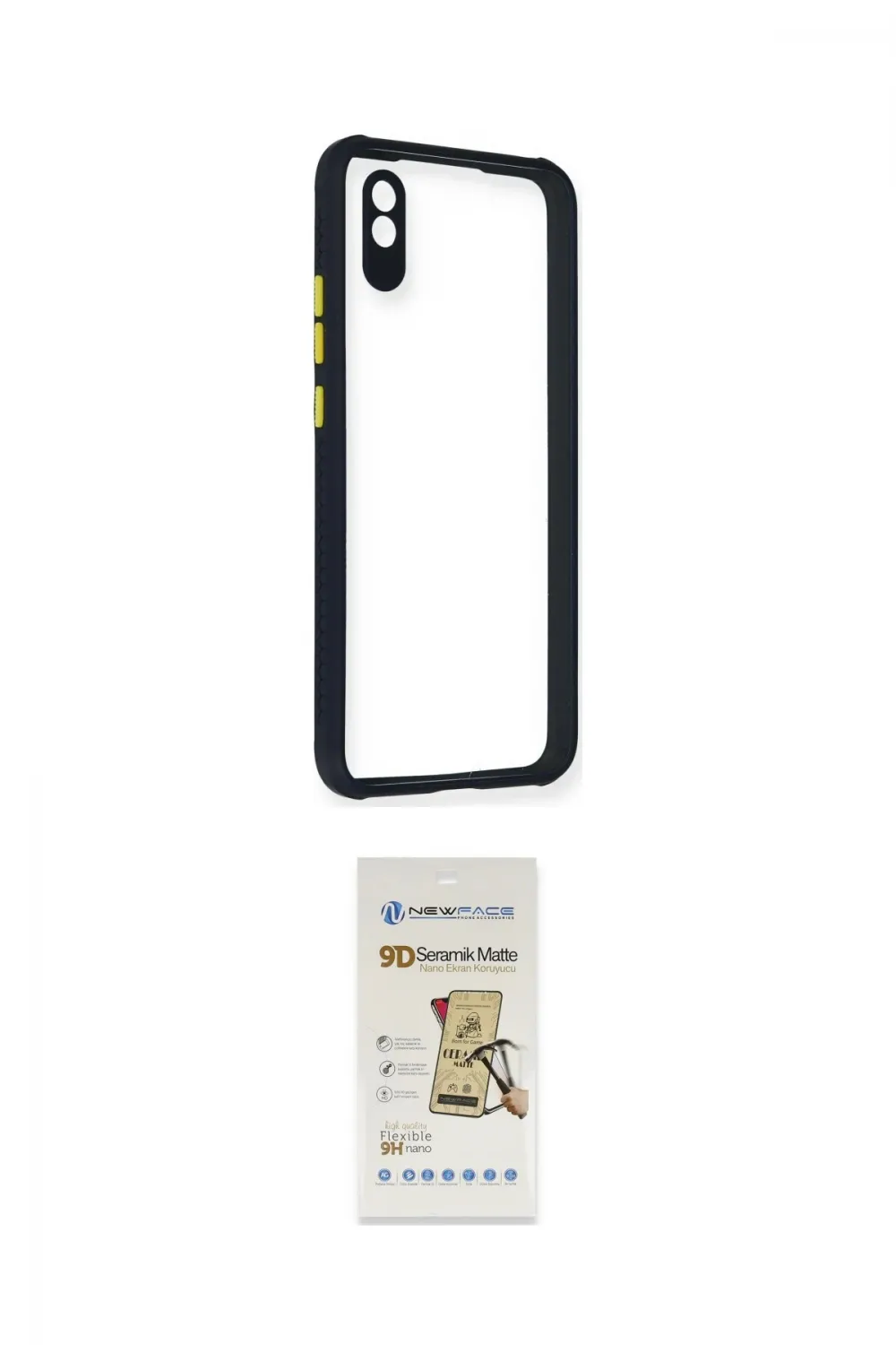 ieg™ Redmi 9A Kılıf Nova Asil Özel Seri - Siyah Mat Seramik Nano Ekran Koruyucu