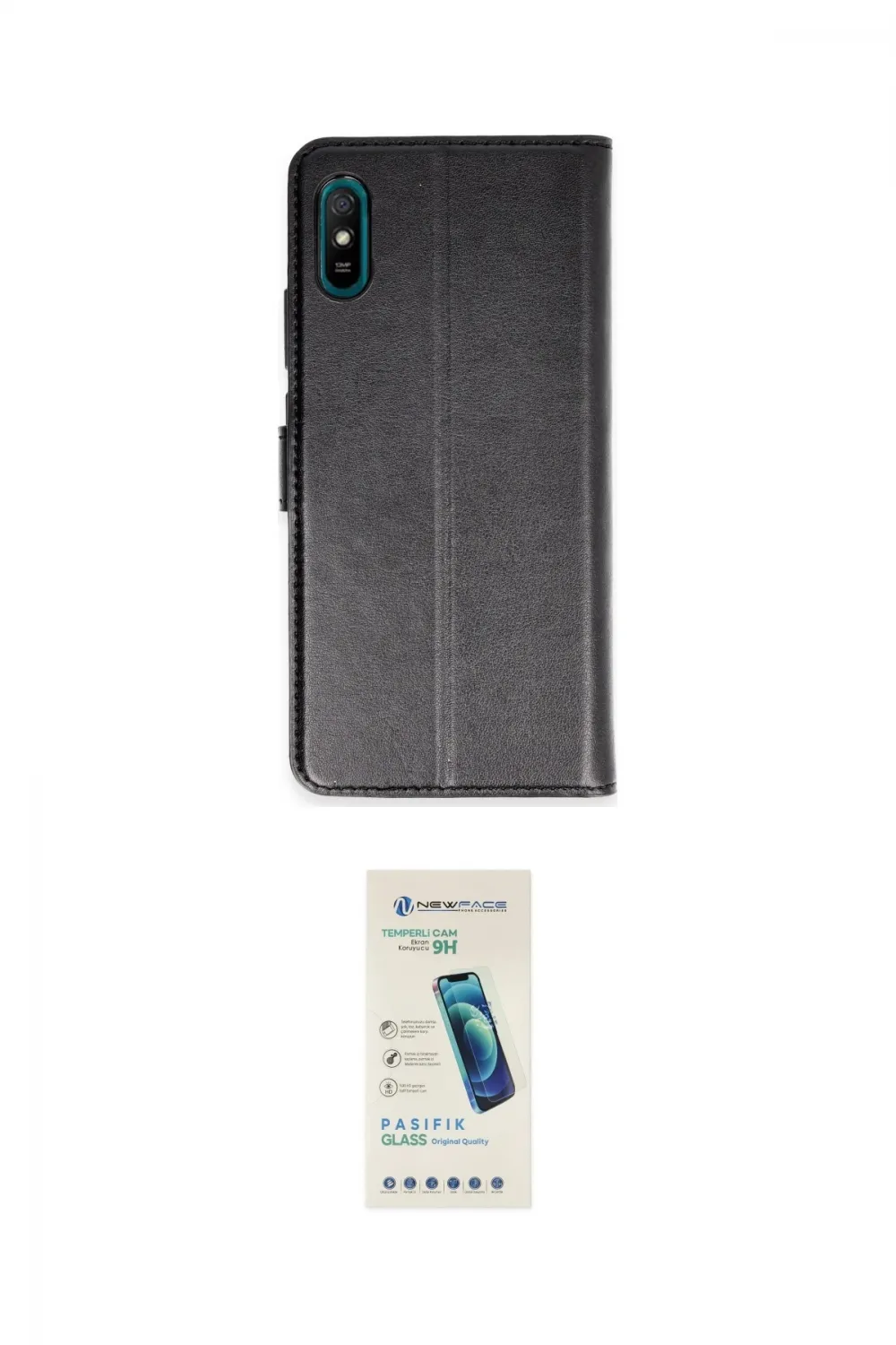ieg™ Redmi 9A Kılıf Siluet Işık Serisi - Şeffaf Pasifik Cam Ekran Koruyucu