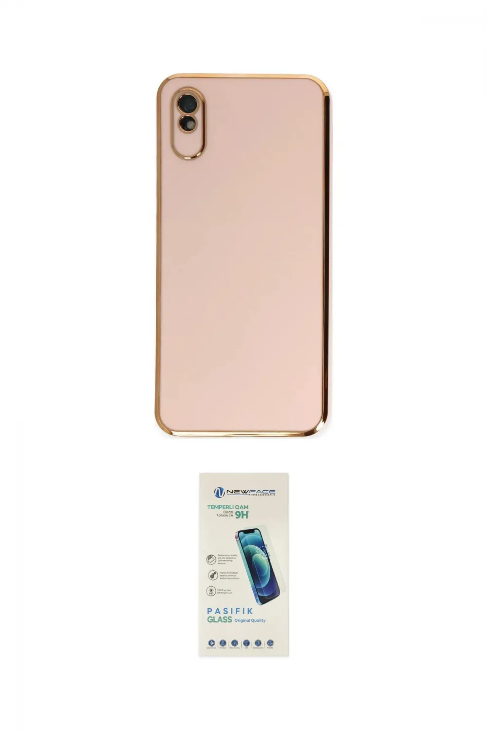 ieg™ Redmi 9A Kılıf Yankı Serisi - Şeffaf Pasifik Cam Ekran Koruyucu