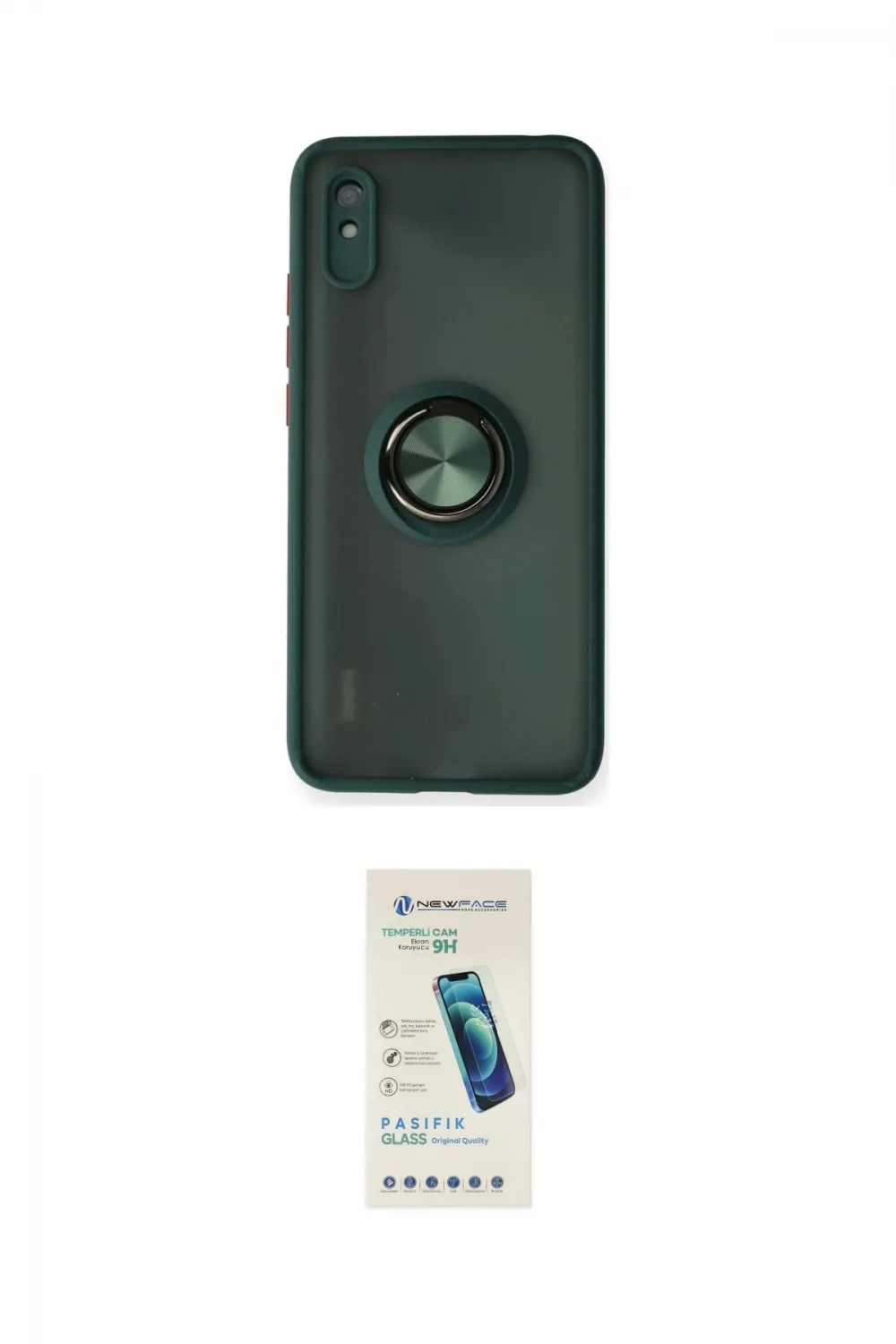 ieg™ Redmi 9A Kılıf Yörünge Çizgi - Şeffaf Pasifik Cam Ekran Koruyucu