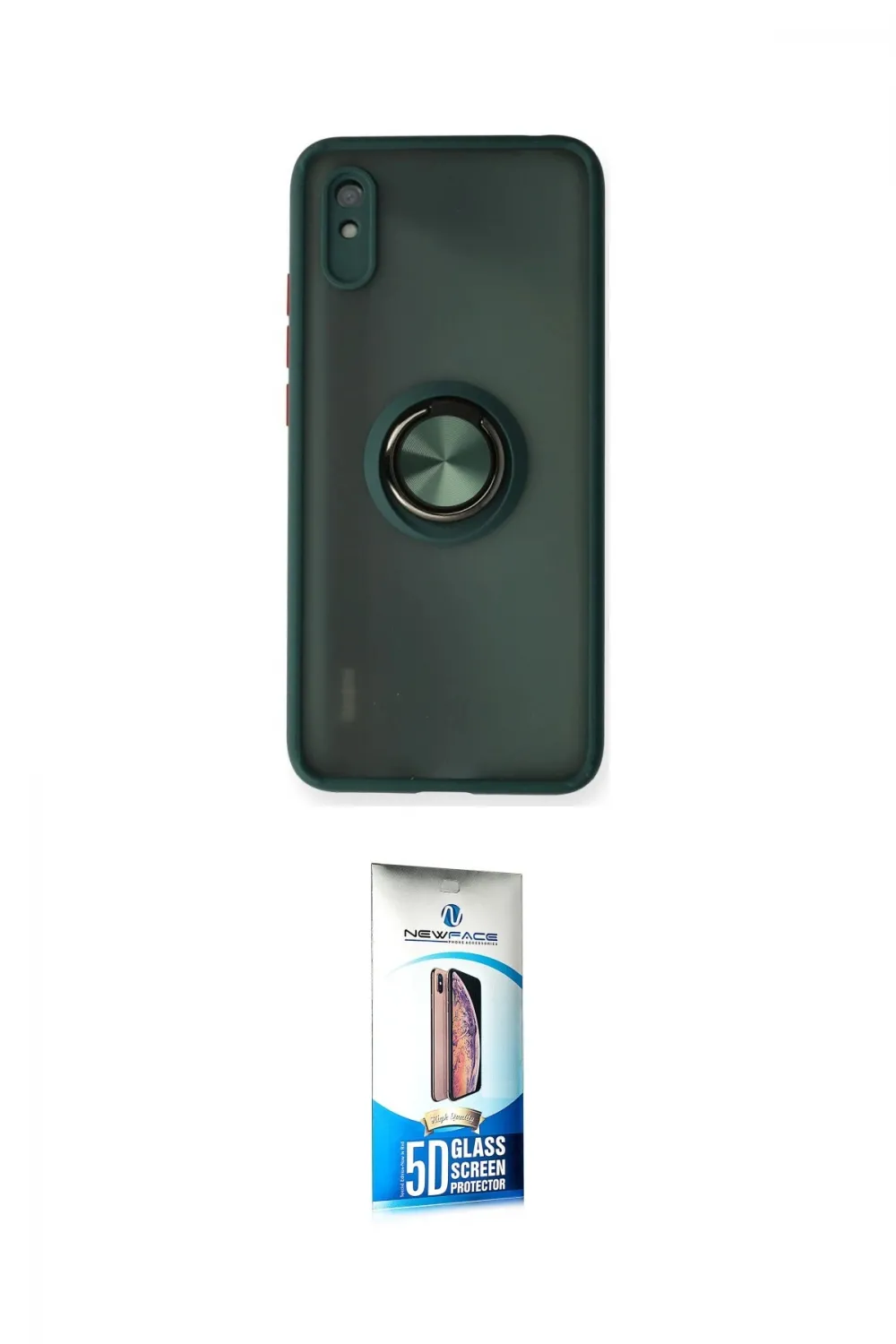 ieg™ Redmi 9A Kılıf Yörünge Çizgi - Siyah 5D Eko Cam Ekran Koruyucu