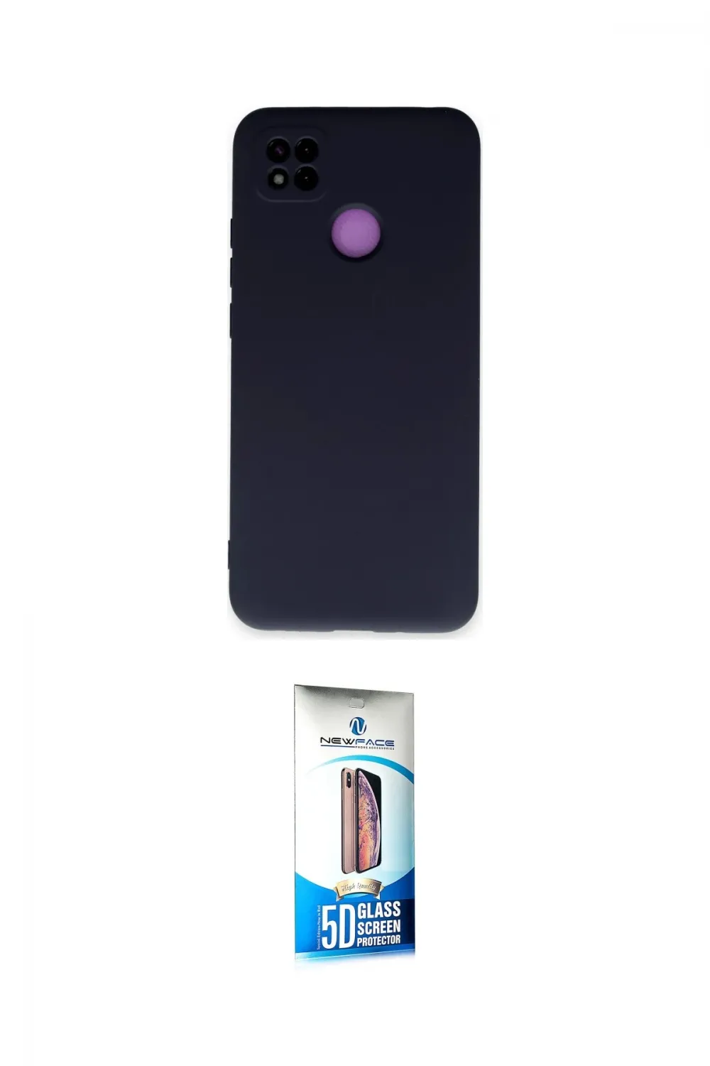 ieg™ Redmi 9C Kılıf Ahenk Serisi - Siyah 5D Eko Cam Ekran Koruyucu
