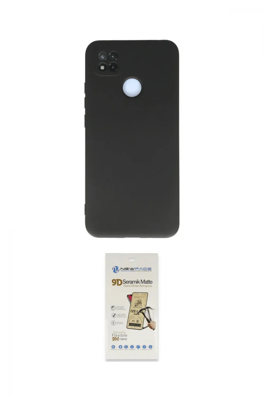 ieg™ Redmi 9C Kılıf Ahenk Serisi - Siyah Mat Seramik Nano Ekran Koruyucu