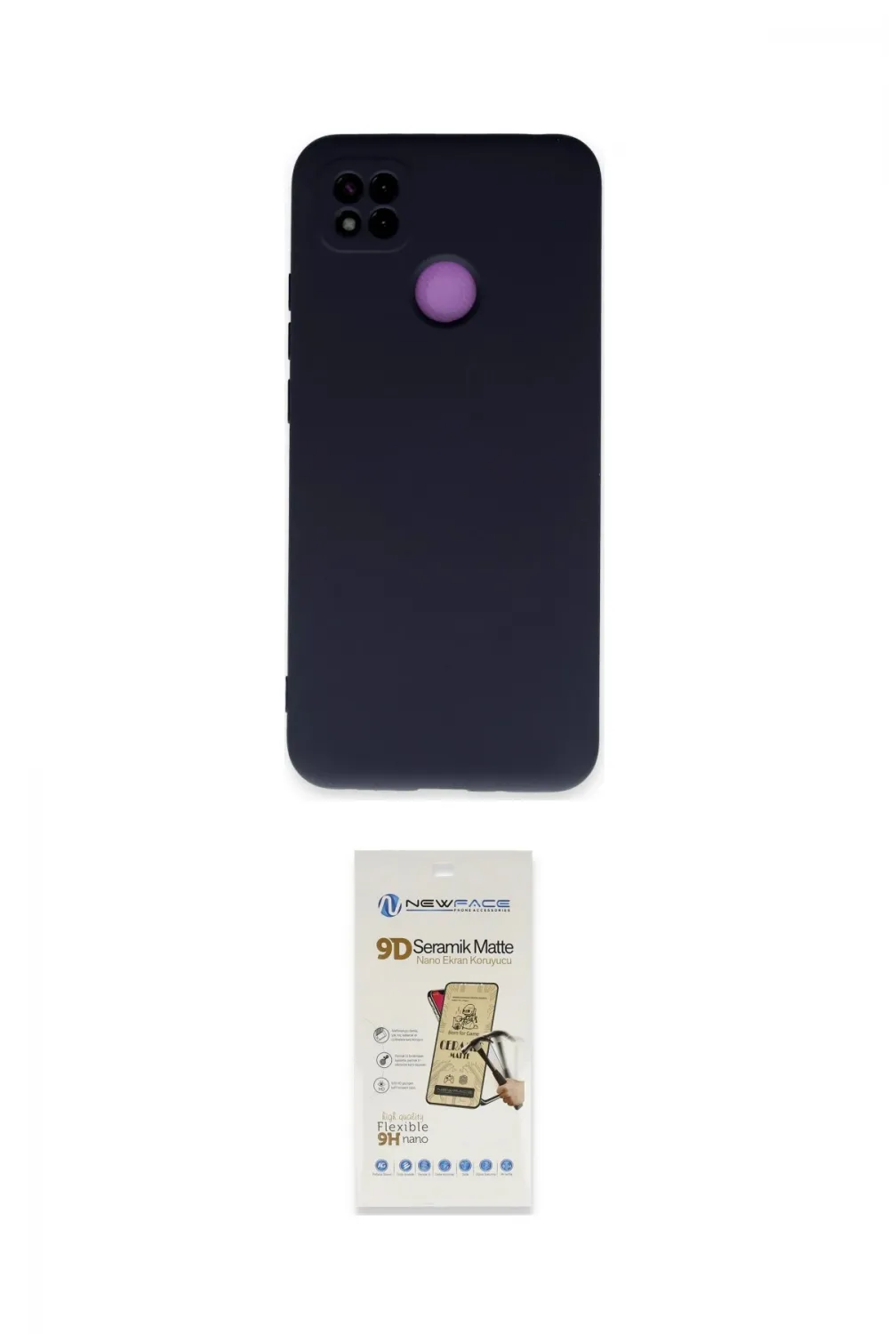 ieg™ Redmi 9C Kılıf Ahenk Serisi - Siyah Mat Seramik Nano Ekran Koruyucu