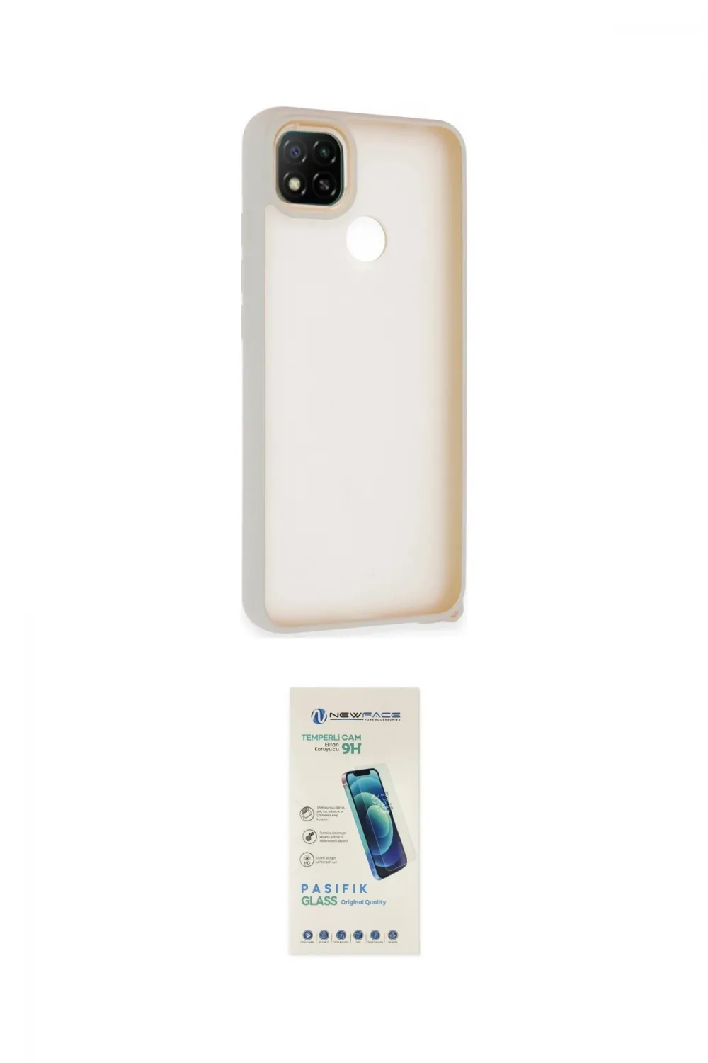 ieg™ Redmi 9C Kılıf Atlas Form - Şeffaf Pasifik Cam Ekran Koruyucu