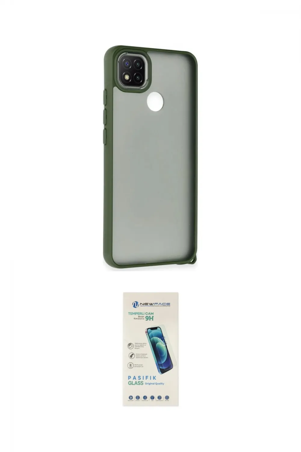 ieg™ Redmi 9C Kılıf Atlas Form - Şeffaf Pasifik Cam Ekran Koruyucu