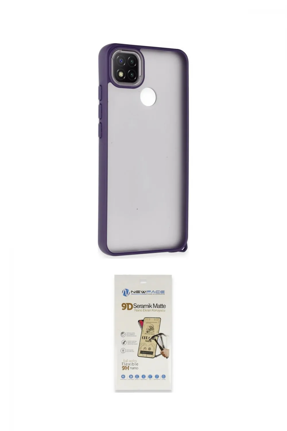 ieg™ Redmi 9C Kılıf Atlas Form - Siyah Mat Seramik Nano Ekran Koruyucu