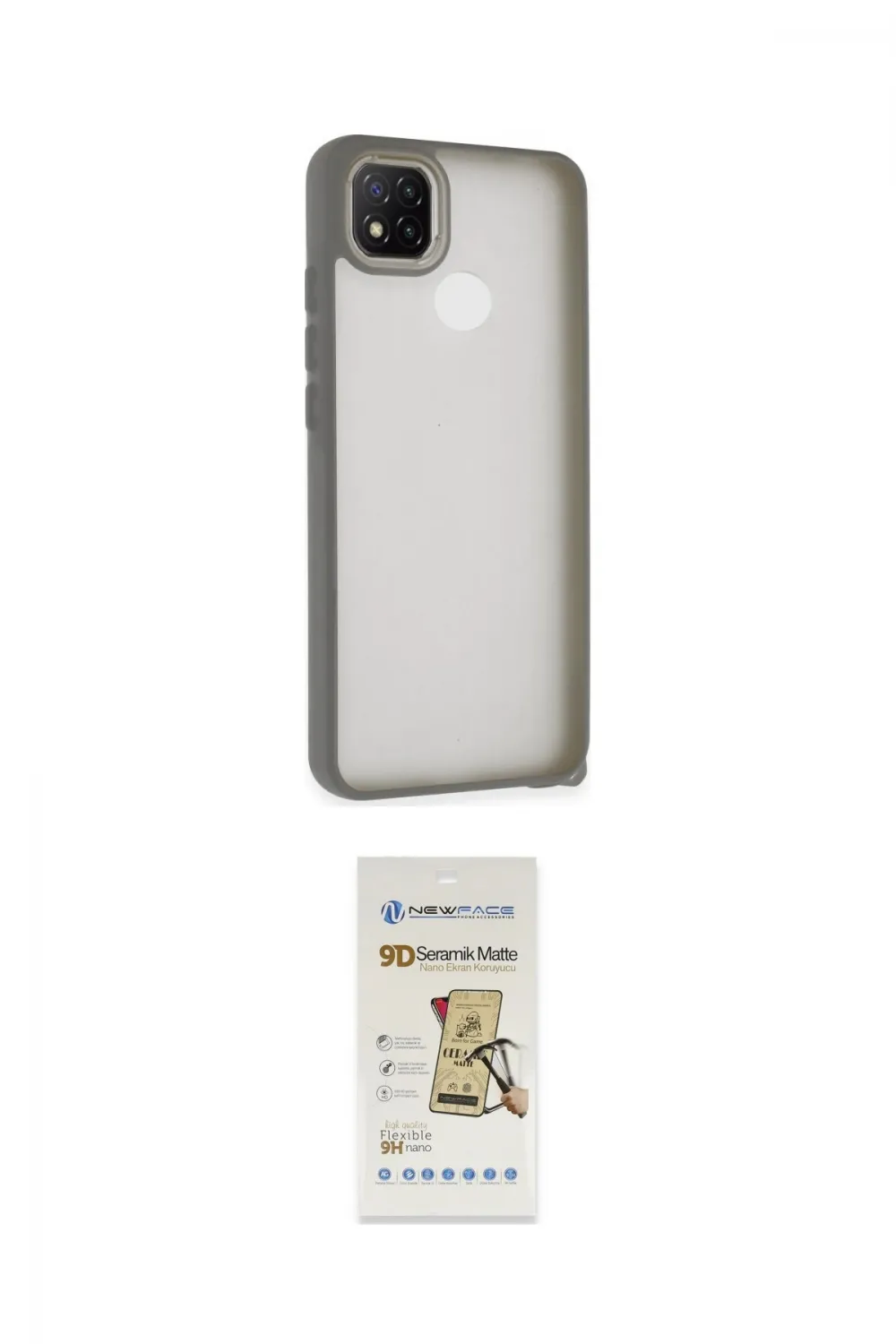 ieg™ Redmi 9C Kılıf Atlas Form - Siyah Mat Seramik Nano Ekran Koruyucu