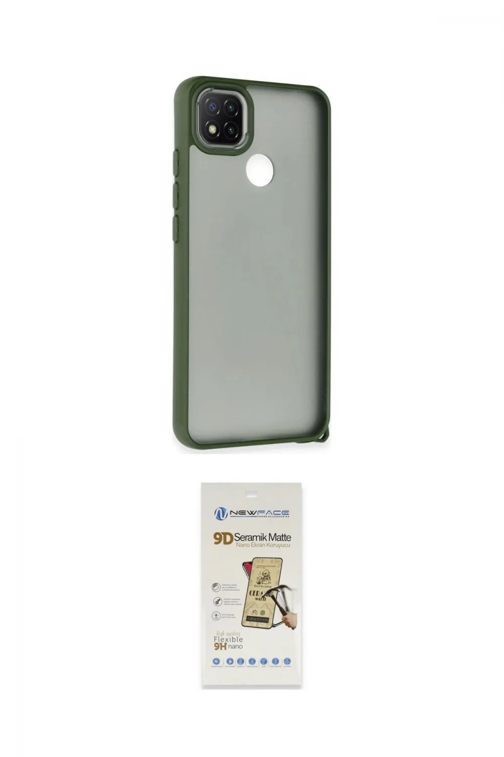 ieg™ Redmi 9C Kılıf Atlas Form - Siyah Mat Seramik Nano Ekran Koruyucu