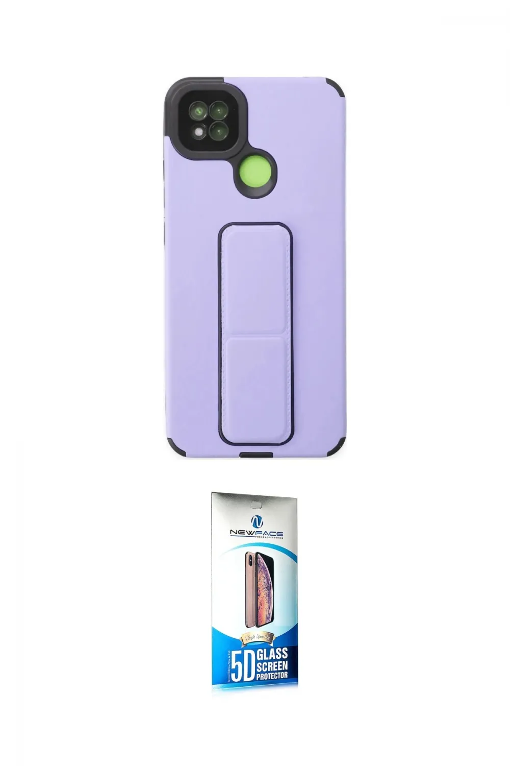 ieg™ Redmi 9C Kılıf Çekirdek Yansıma - Siyah 5D Eko Cam Ekran Koruyucu