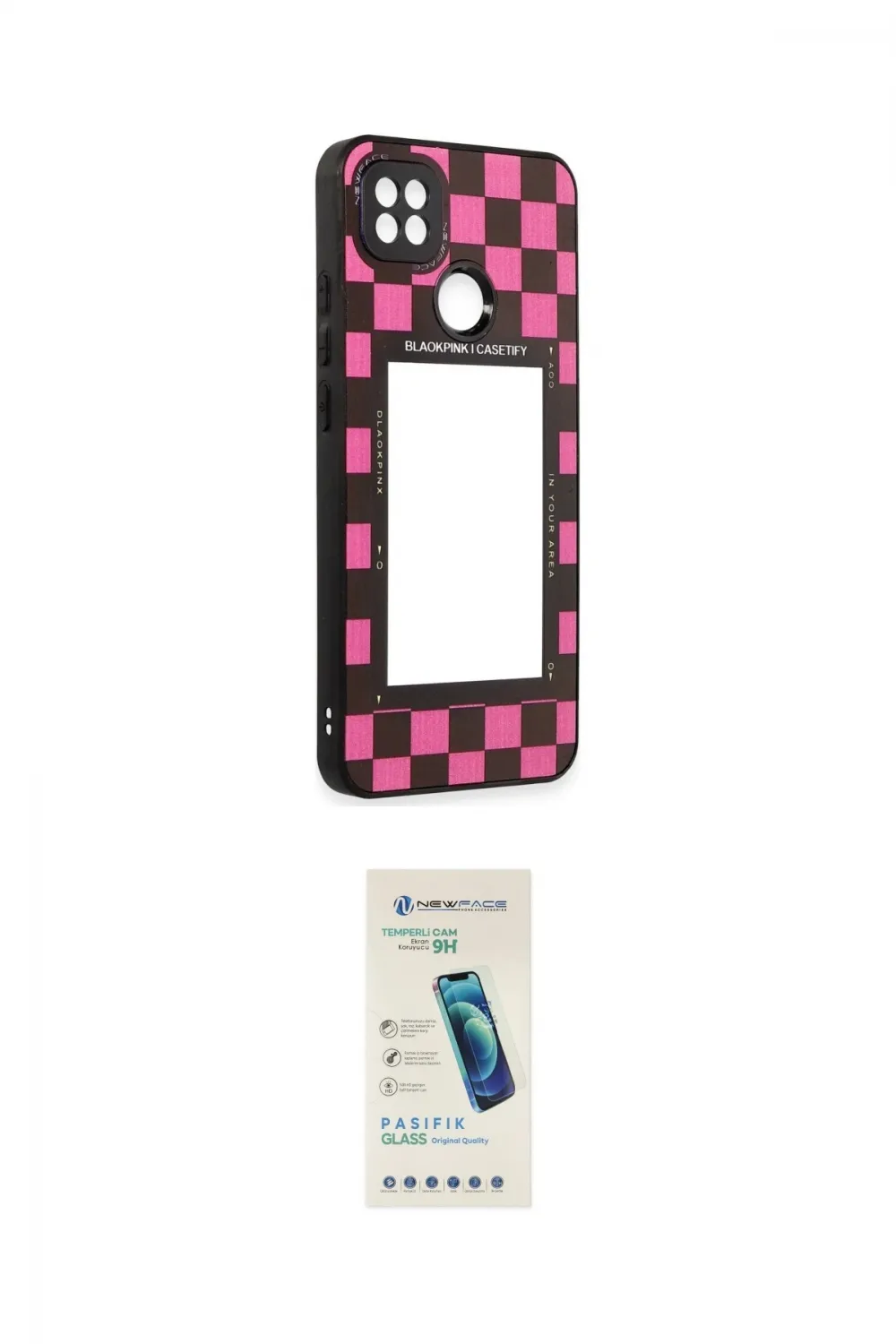 ieg™ Redmi 9C Kılıf Odak Klasik Serisi - Şeffaf Pasifik Cam Ekran Koruyucu