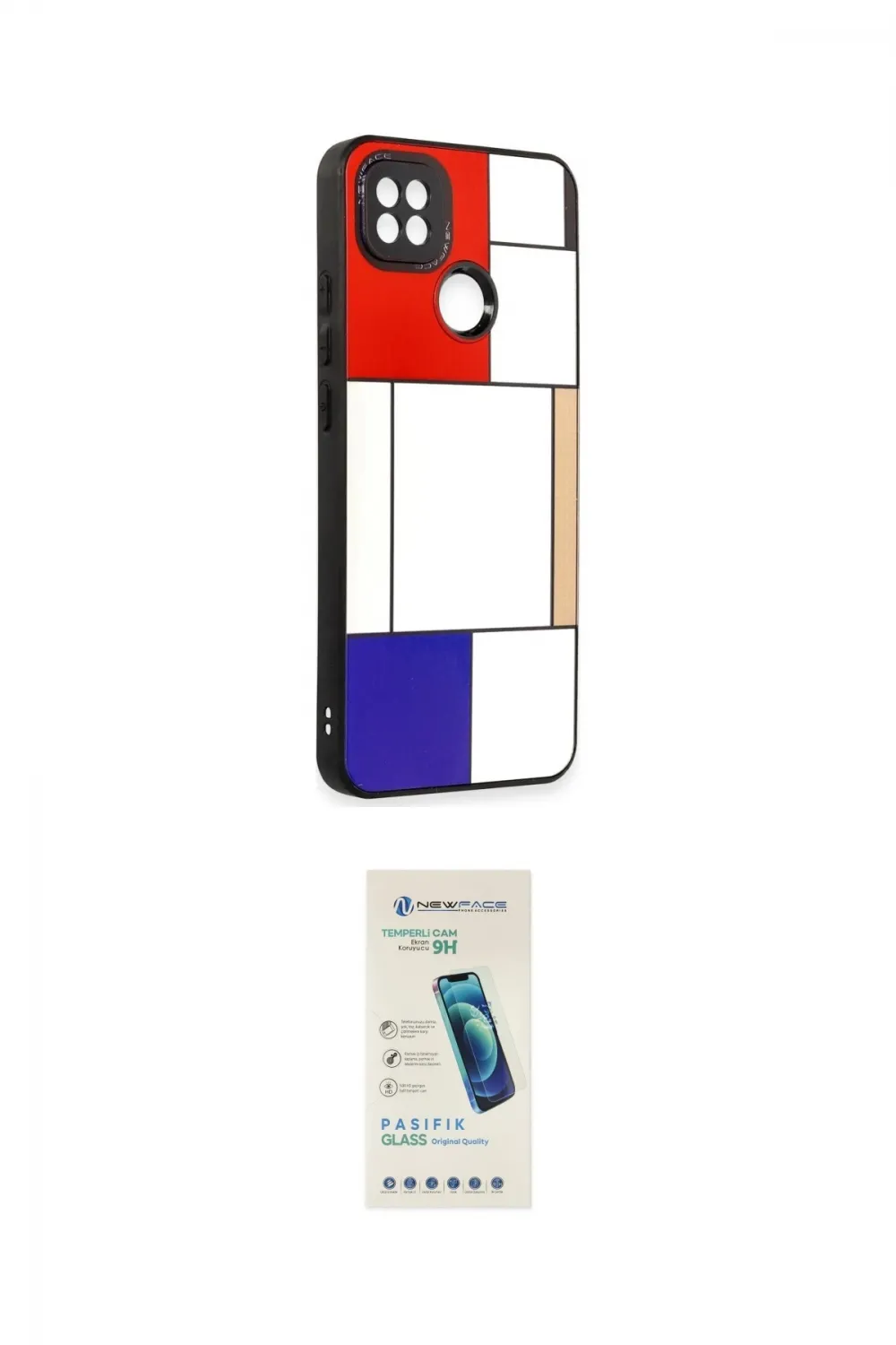 ieg™ Redmi 9C Kılıf Odak Klasik Serisi - Şeffaf Pasifik Cam Ekran Koruyucu